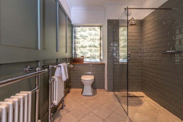 Bathroom with copper tub